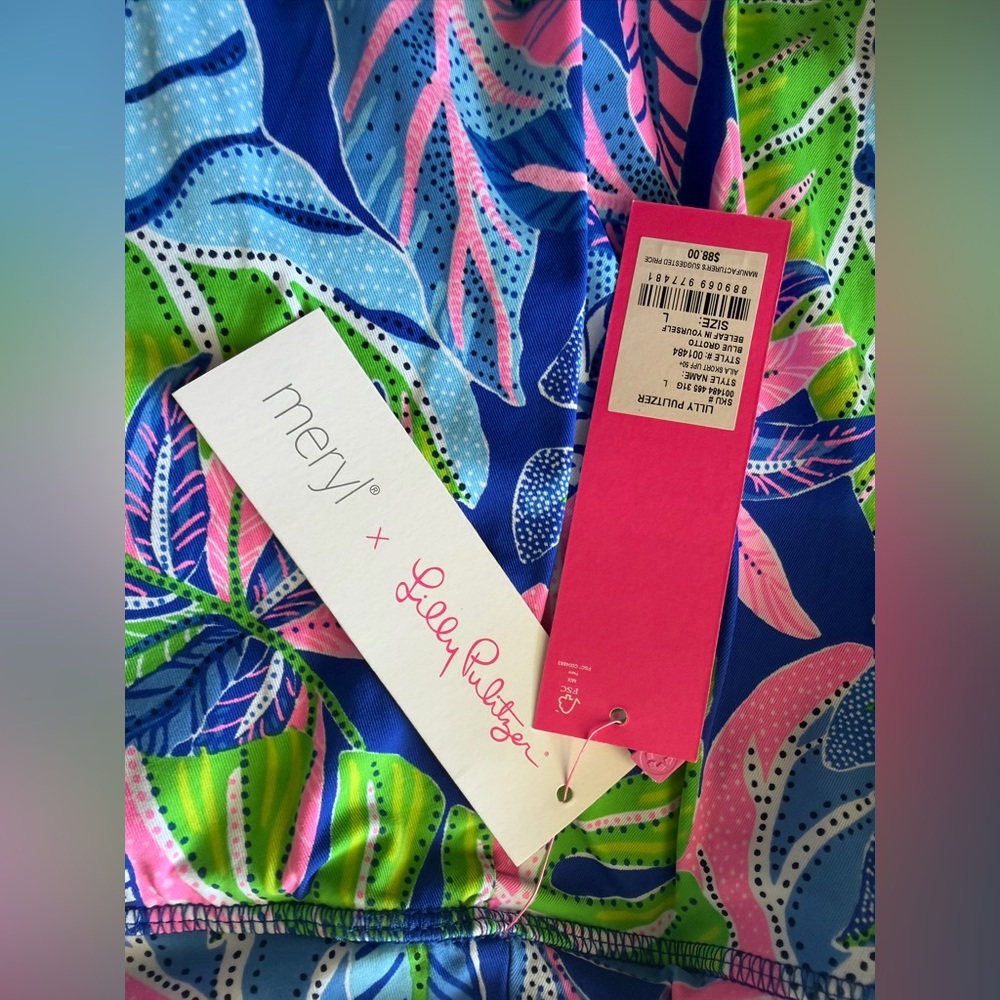 Lilly Pulitzer Blue Grotto Belief in yourself skort large